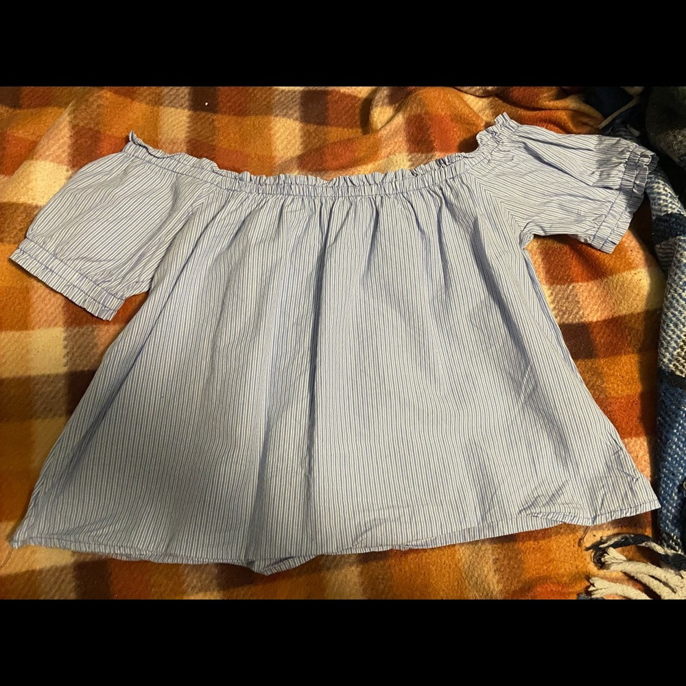 Heart & Hips - Stripes Off the Should Crop Top Size M
